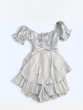 Angel Biba Baby Blue Ruffled Romper